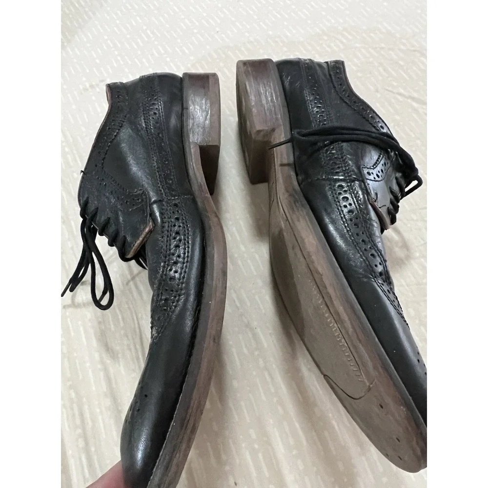 J&M Est 1850 Black Leather Dress Men's 10‎ M Shoes 20-1355 Johnston & Murphy